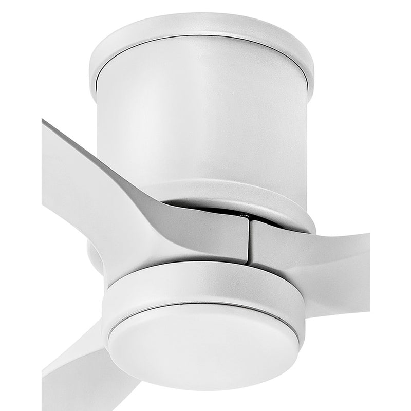 Hinkley Hover Flush 60in LED Ceiling Fan | Modern Matte White Steel and Etched Opal Glass | Indoor & Outdoor Wet-Rated Spaces | 60 x | Model 900860FMW-LWD