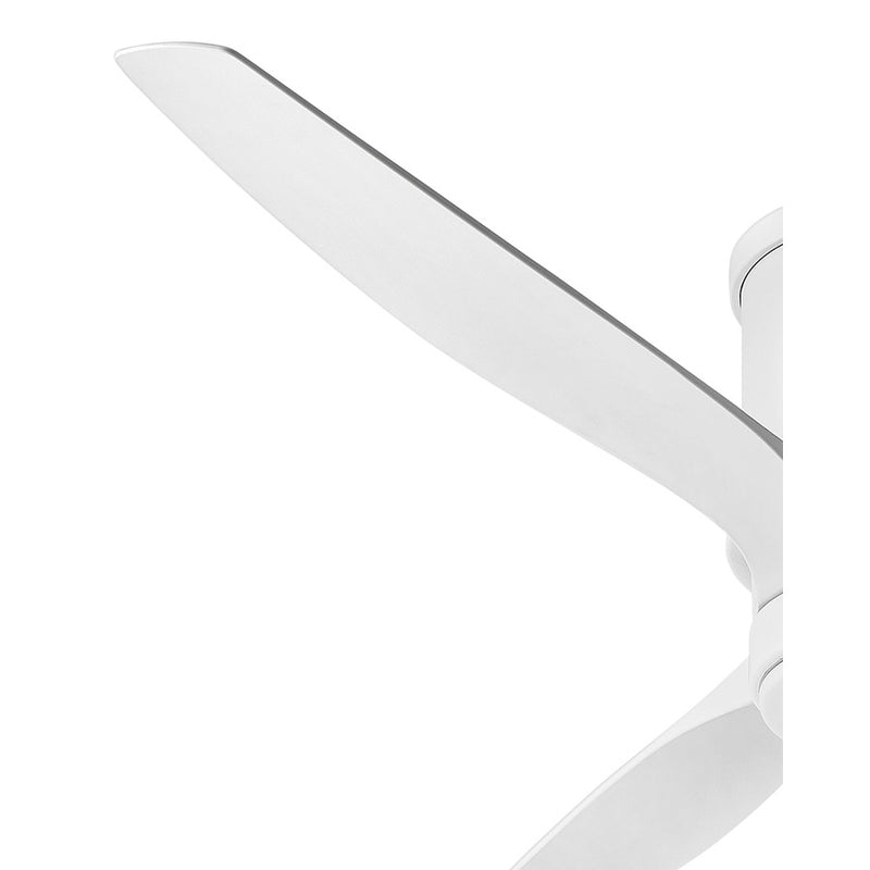 Hinkley Hover Flush 60in LED Ceiling Fan | Modern Matte White Steel and Etched Opal Glass | Indoor & Outdoor Wet-Rated Spaces | 60 x | Model 900860FMW-LWD