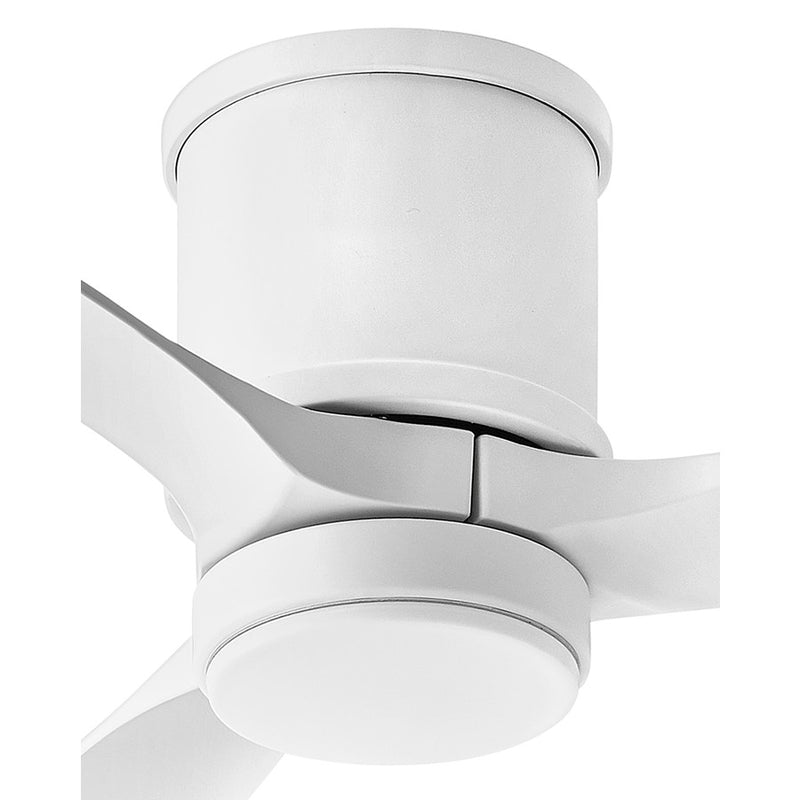 Hinkley Hover Flush 60in LED Ceiling Fan | Modern Matte White Steel and Etched Opal Glass | Indoor & Outdoor Wet-Rated Spaces | 60 x | Model 900860FMW-LWD