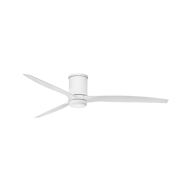 Hinkley Hover Flush 72in LED Ceiling Fan | Modern Brushed Nickel Steel and Weathered Wood Composite Blades | Indoor & Covered | Model 900872FBN-LWD