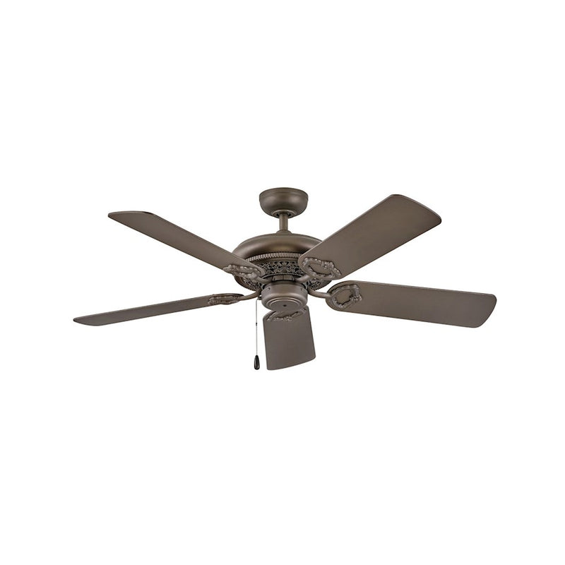 Hinkley Lafayette 52in Ceiling Fan | Traditional Antique Copper Steel and Birch Wood Blades | Living Room & Bedroom | 52 x 52 x 14 in | Model 901152FAC-NID