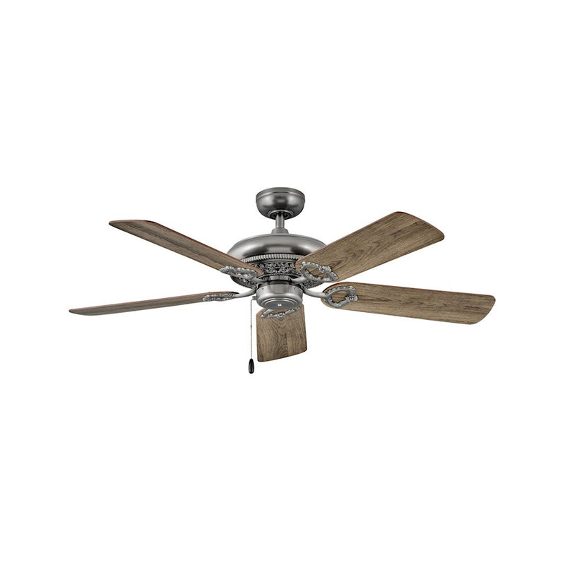 Hinkley Lafayette 52in Ceiling Fan | Traditional Antique Copper Steel and Birch Wood Blades | Living Room & Bedroom | 52 x 52 x 14 in | Model 901152FAC-NID