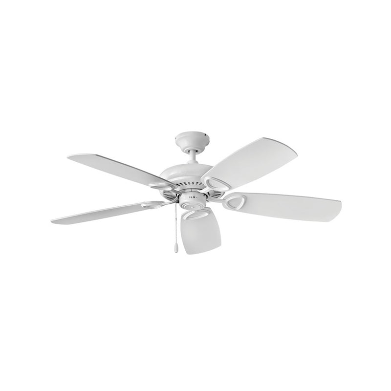 Hinkley Marquis 52in Ceiling Fan | Traditional Appliance White Steel and Wood Blades | Living Room & Bedroom | 52 x 52 x 13.25 in | Model 901352FAW-NIA