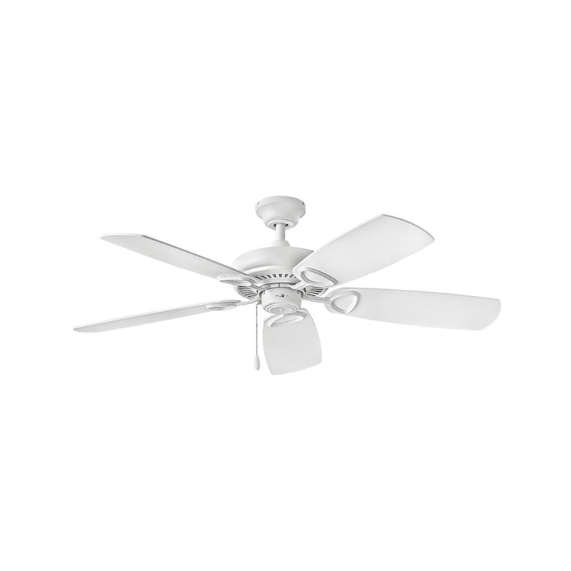 Hinkley Marquis 52in Ceiling Fan | Traditional Chalk White Steel and Weathered Wood Blades | Living Room & Bedroom | 52 x 52 x 13 in | Model 901352FCW-NIA