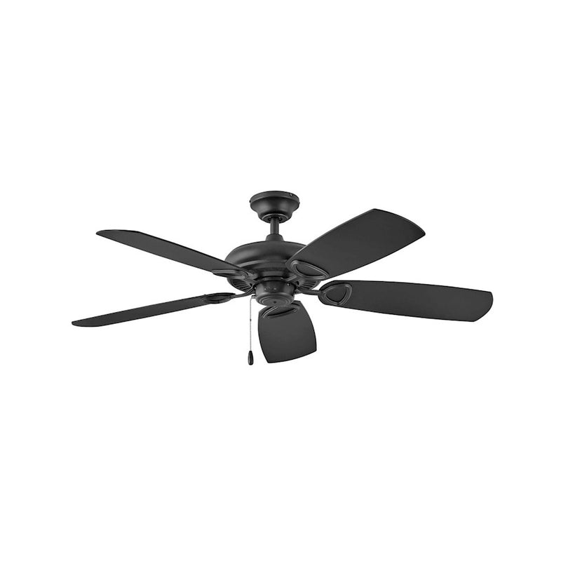 Hinkley Marquis 52in Ceiling Fan | Traditional Matte Black Steel and KOA Wood Blades | Bedroom & Living Room | 52 x 52 x 13 in, 14° | Model 901352FMB-NIA