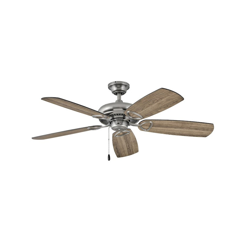 Hinkley Marquis 52in Ceiling Fan | Traditional Pewter Steel and Driftwood/Matte Black Wood Blades | Living Room & Bedroom | 52 x 52 | Model 901352FPW-NIA