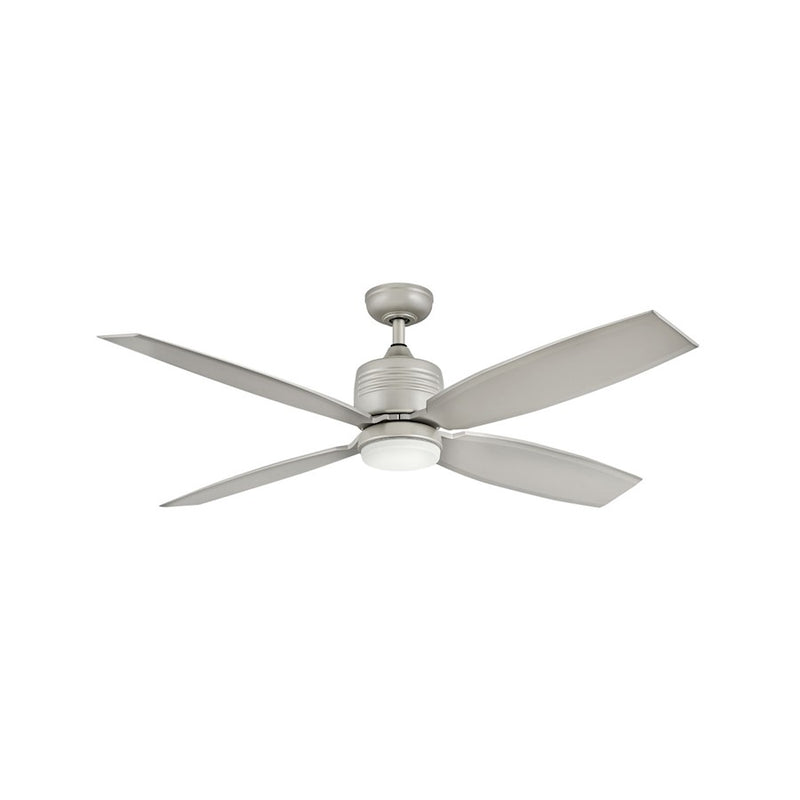 Hinkley Module 58in LED Ceiling Fan | Transitional Brushed Nickel Steel and Etched Opal Glass | Indoor & Covered Patio | 58 x 58 x | Model 901458FBN-LWD
