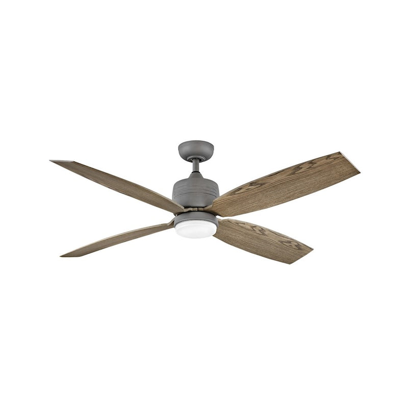 Hinkley Module 58in LED Ceiling Fan | Transitional Graphite Steel and Driftwood Composite Blades | Covered Patio & Indoor Living | Model 901458FGT-LWD