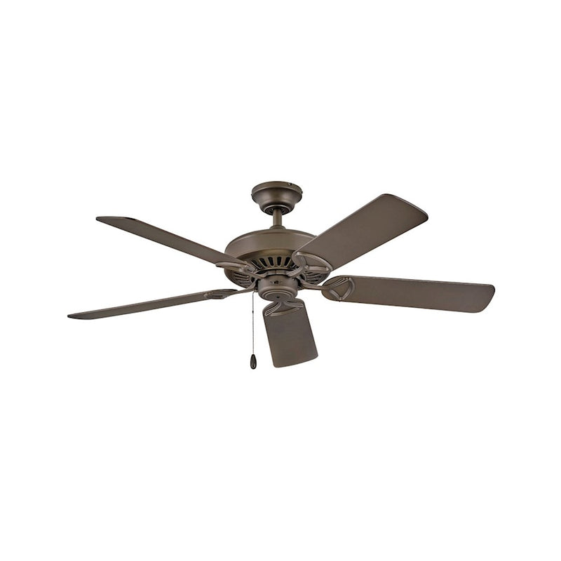 Hinkley Windward 52in Ceiling Fan | Traditional Metallic Matte Bronze Steel and Walnut Wood Blades | Living Room & Bedroom | 52 x 52 | Model 901552FMM-NIA