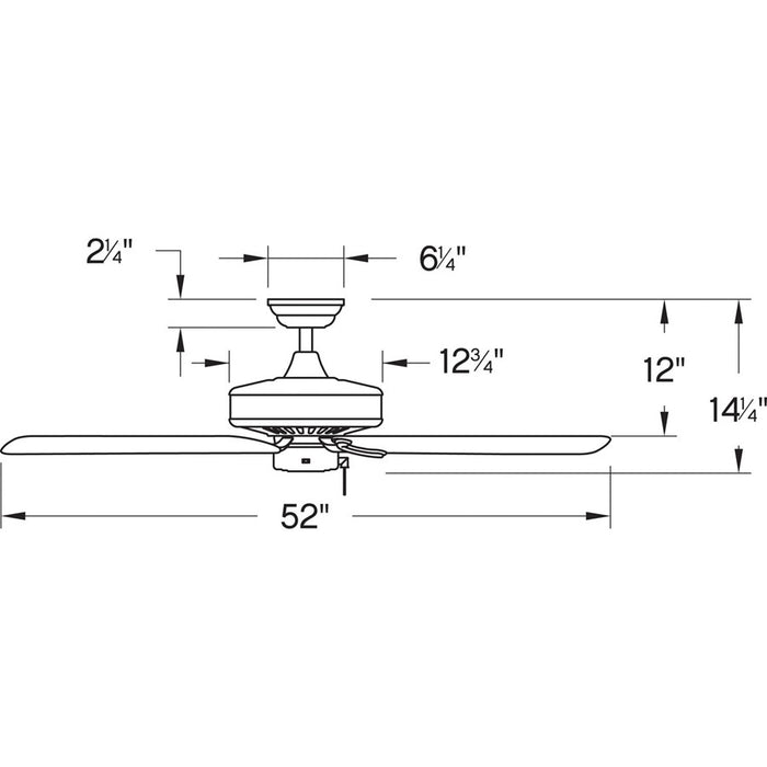 Hinkley Lighting Oasis 52" Fan, Pull Chain