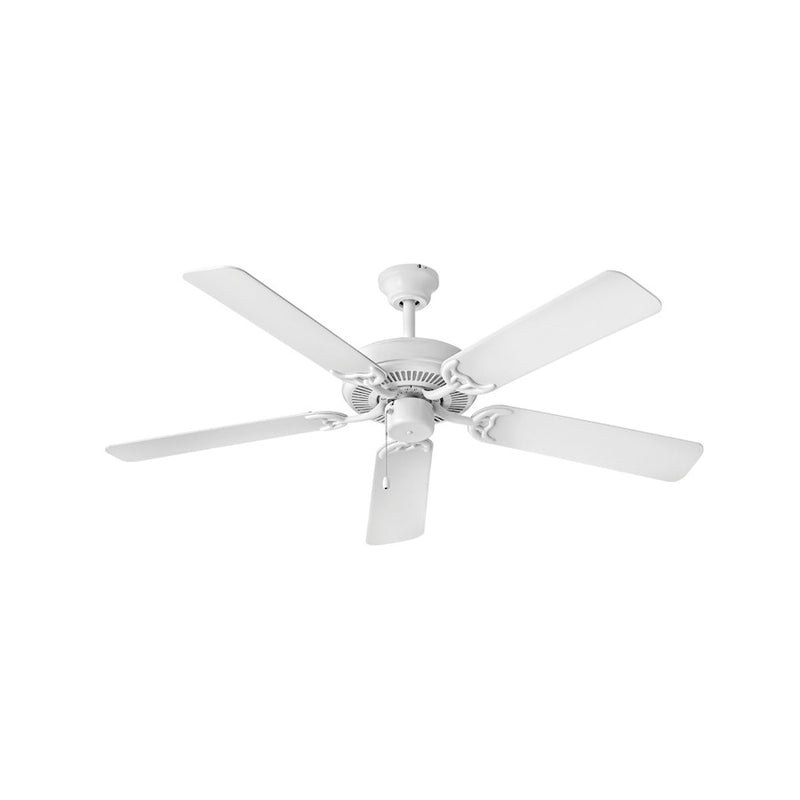 Hinkley Propel 52in Ceiling Fan | Traditional Appliance White Steel and Wood Blades | Bedroom & Living Room | 52 x 52 x 13 in | Model 901752FAW-NIA