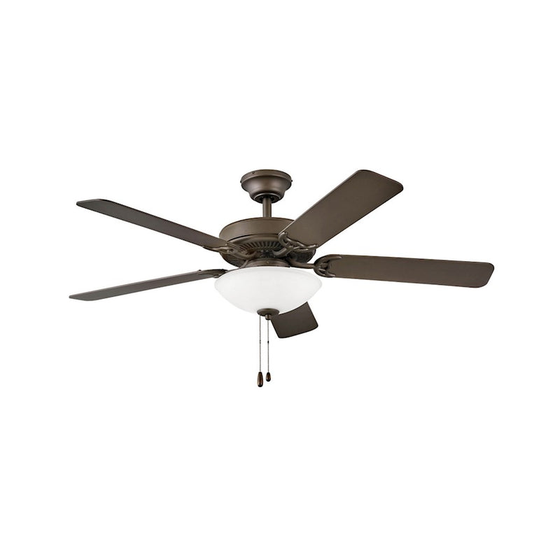 Hinkley Propel Illuminated 52in LED Ceiling Fan | Traditional Metallic Matte Bronze Steel and Walnut Wood Blades | Living Room & | Model 901752FMM-LID
