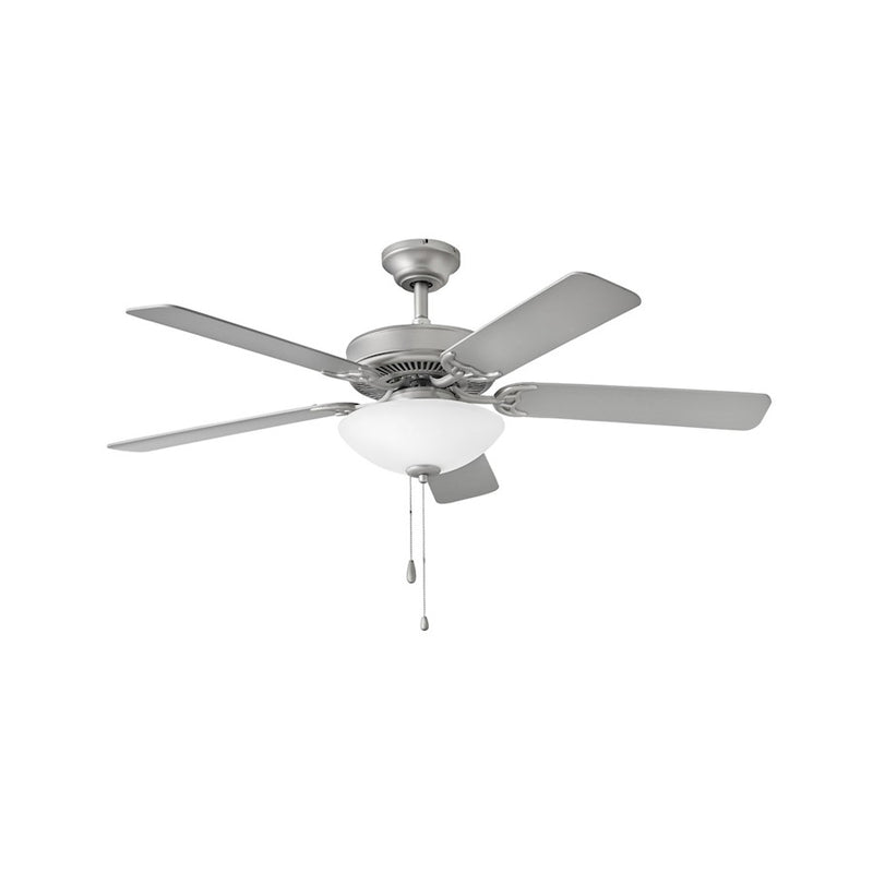 Hinkley Propel Illuminated 52in LED Ceiling Fan | Traditional Satin Steel and White Frosted Glass | Living Room & Bedroom | 52 x 52 | Model 901752FSS-LID