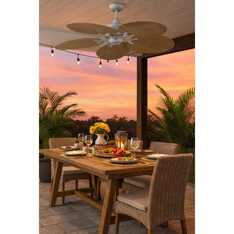 Hinkley Tropic Air 52in Ceiling Fan | Coastal Metallic Matte Bronze Steel and Walnut Composite Blades | Indoor & Covered Outdoor | Model 901952FMM-NWD