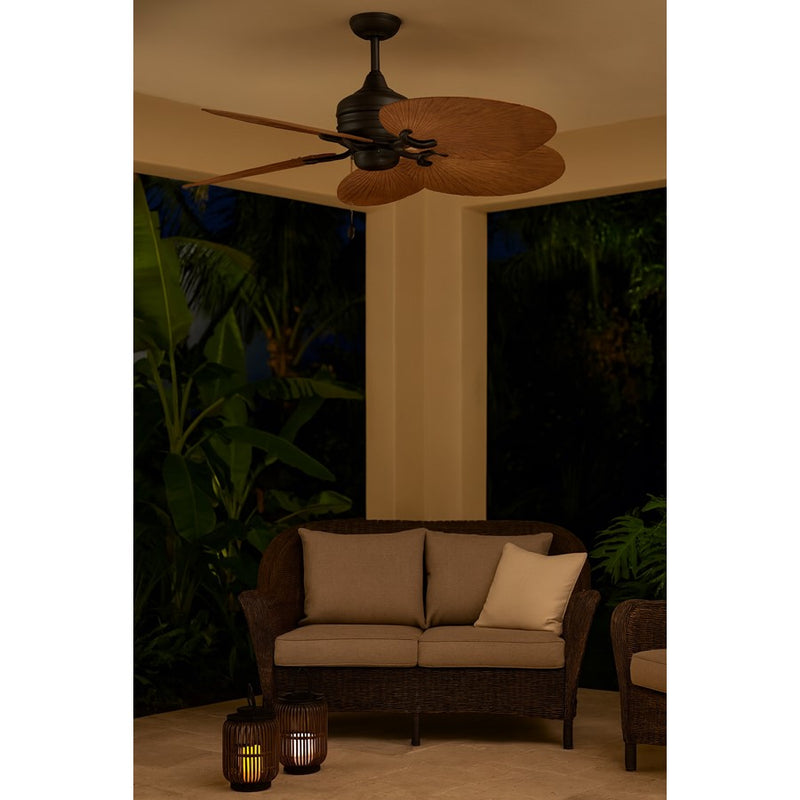 Hinkley Tropic Air 52in Ceiling Fan | Coastal Metallic Matte Bronze Steel and Walnut Composite Blades | Indoor & Covered Outdoor | Model 901952FMM-NWD