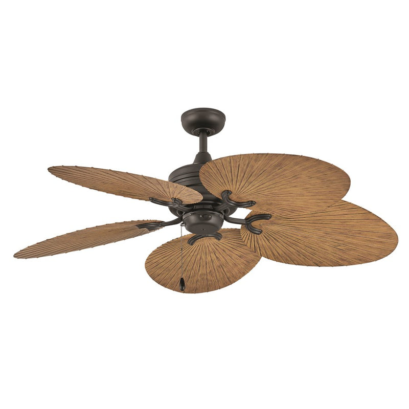 Hinkley Tropic Air 52in Ceiling Fan | Coastal Metallic Matte Bronze Steel and Walnut Composite Blades | Indoor & Covered Outdoor | Model 901952FMM-NWD