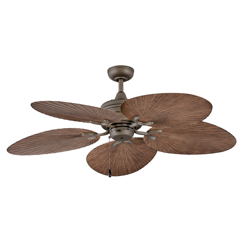 Hinkley Tropic Air 52in Ceiling Fan | Coastal Metallic Matte Bronze Steel and Walnut Composite Blades | Indoor & Covered Outdoor | Model 901952FMM-NWD