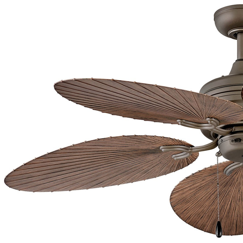 Hinkley Tropic Air 52in Ceiling Fan | Coastal Metallic Matte Bronze Steel and Walnut Composite Blades | Indoor & Covered Outdoor | Model 901952FMM-NWD