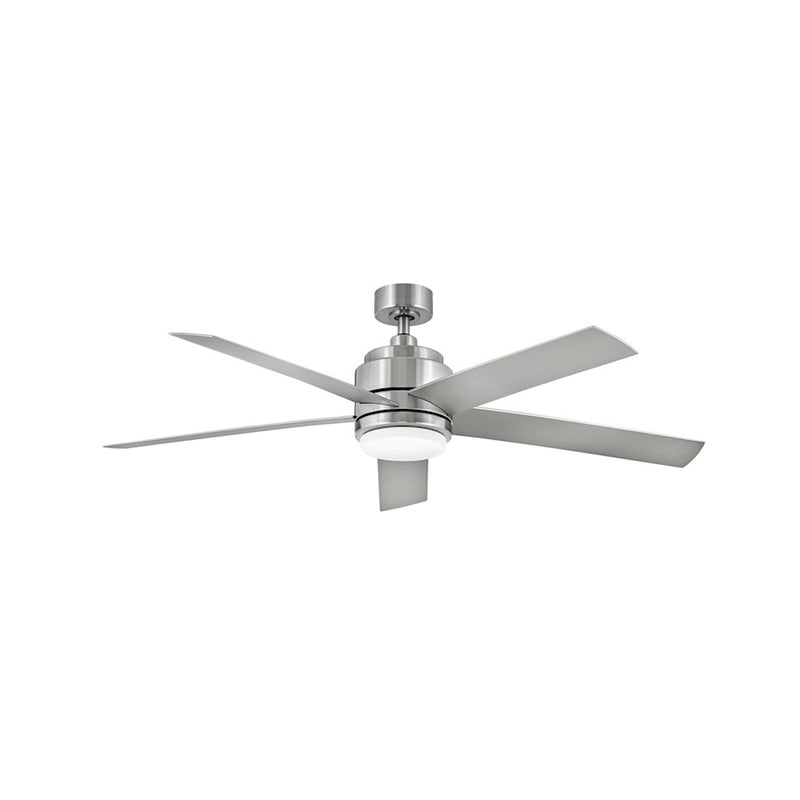 Hinkley Tier 54in LED Ceiling Fan | Transitional Appliance White Steel and Etched Opal Glass | Indoor & Covered Patio | 54 x 54 x 15 | Model 902054FAW-LWA