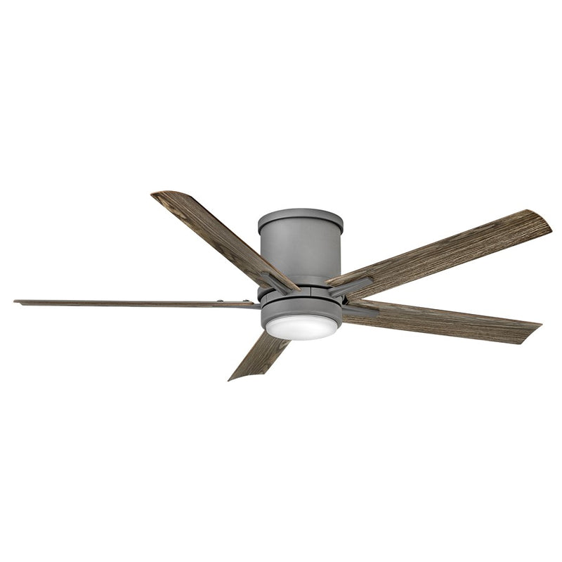 Hinkley Vail Flush 52in LED Ceiling Fan | Transitional Metallic Matte Bronze and Walnut Composite Blades | Indoor & Outdoor Wet | Model 902552FMM-LWD
