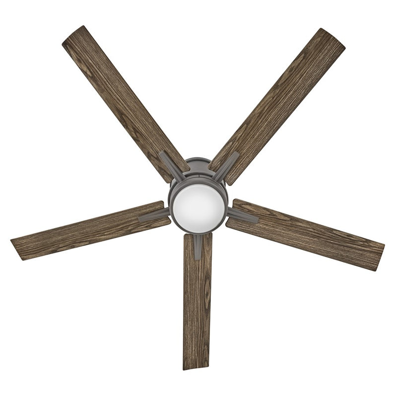 Hinkley Vail Flush 52in LED Ceiling Fan | Transitional Metallic Matte Bronze and Walnut Composite Blades | Indoor & Outdoor Wet | Model 902552FMM-LWD