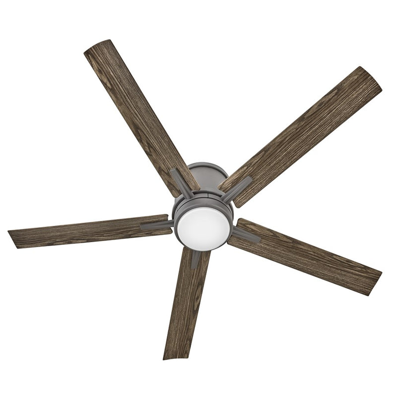 Hinkley Vail Flush 52in LED Ceiling Fan | Transitional Metallic Matte Bronze and Walnut Composite Blades | Indoor & Outdoor Wet | Model 902552FMM-LWD