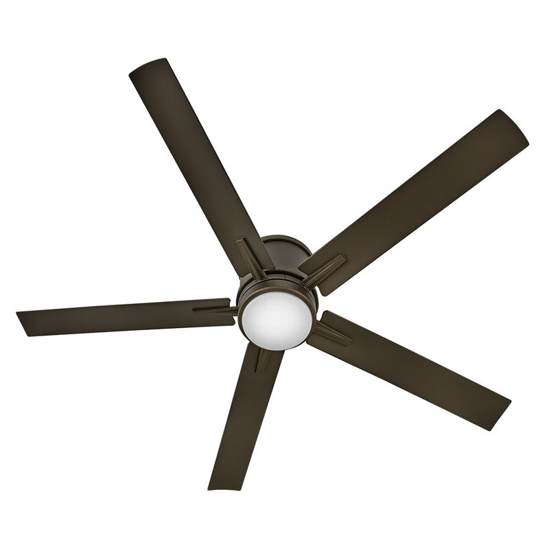 Hinkley Vail Flush 52in LED Ceiling Fan | Transitional Metallic Matte Bronze and Walnut Composite Blades | Indoor & Outdoor Wet | Model 902552FMM-LWD