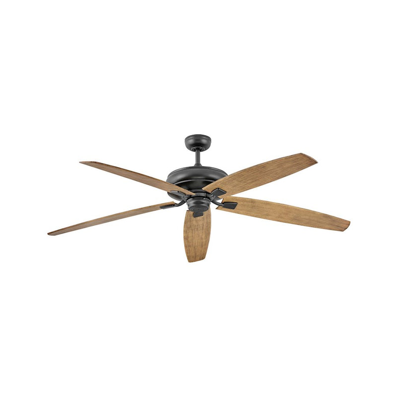 Hinkley Tempest 70in Ceiling Fan | Transitional Matte Black Steel and KOA Composite Blades | Covered Patio & Indoor Living Room | 70 | Model 902672FMB-NWD
