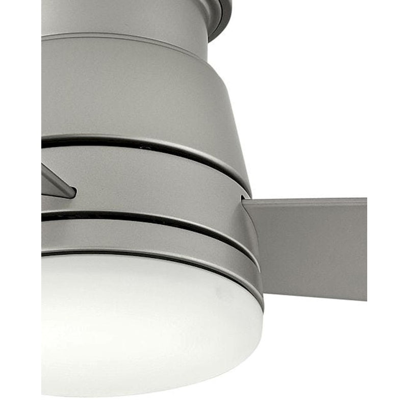 Hinkley Trey 44in LED Ceiling Fan | Transitional Matte White Aluminum and Etched Opal Glass | Indoor & Covered Outdoor Living | 44 x | Model 902744FMW-LWD