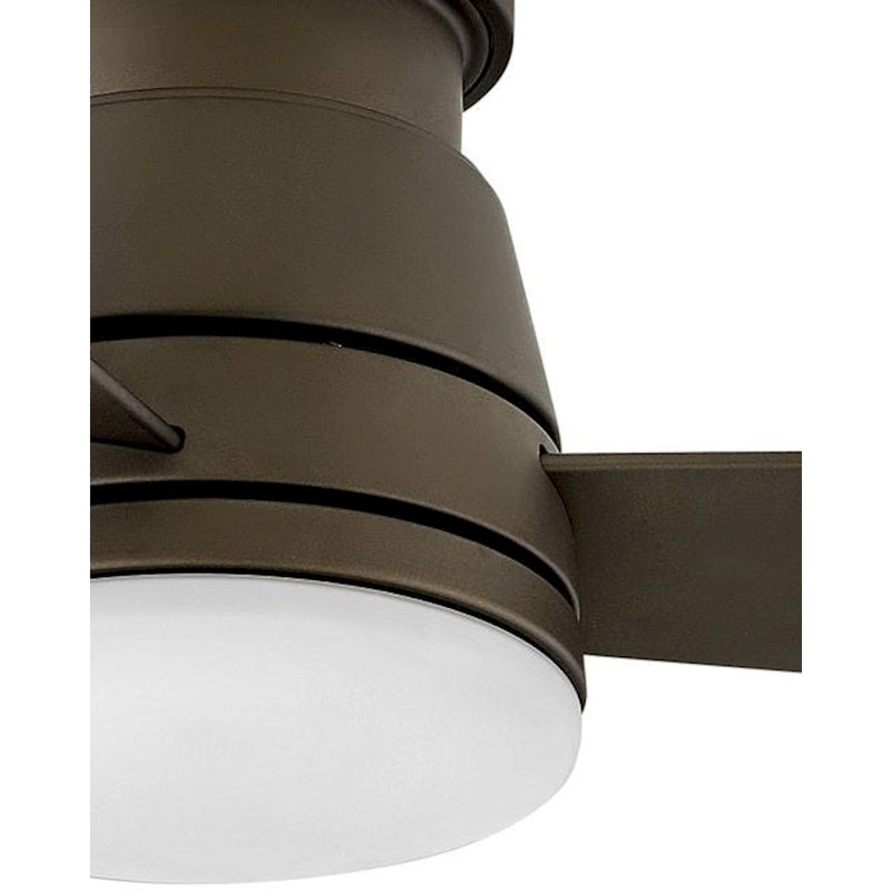 Hinkley Trey 44in LED Ceiling Fan | Transitional Matte White Aluminum and Etched Opal Glass | Indoor & Covered Outdoor Living | 44 x | Model 902744FMW-LWD