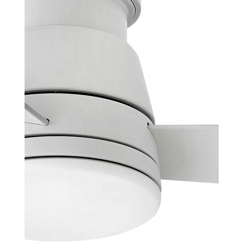 Hinkley Trey 44in LED Ceiling Fan | Transitional Matte White Aluminum and Etched Opal Glass | Indoor & Covered Outdoor Living | 44 x | Model 902744FMW-LWD
