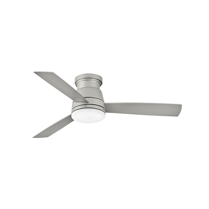 Hinkley Trey 52in LED Ceiling Fan | Transitional Brushed Nickel Aluminum and Silver Composite Blades | Indoor & Covered Patio | 52 x | Model 902752FBN-LWD
