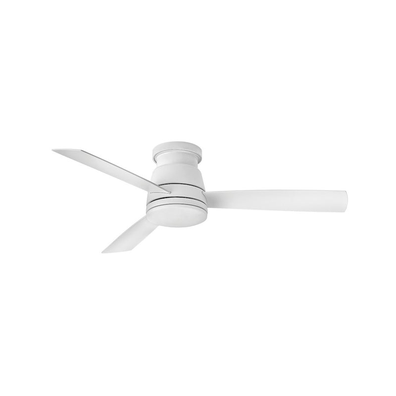 Hinkley Trey 52in LED Ceiling Fan | Transitional Brushed Nickel Aluminum and Silver Composite Blades | Indoor & Covered Patio | 52 x | Model 902752FBN-LWD