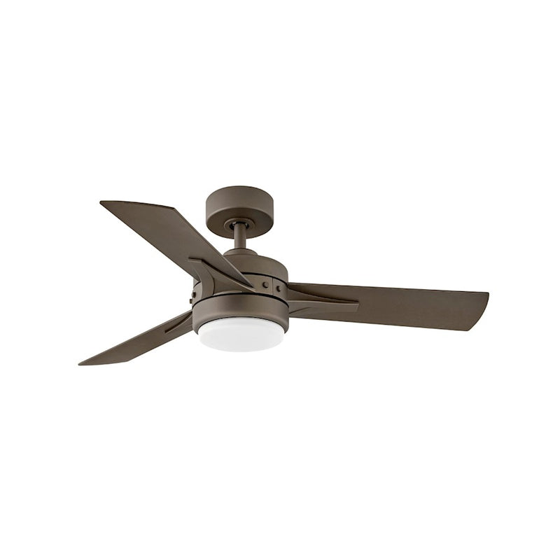 Hinkley Ventus 44in LED Ceiling Fan | Transitional Metallic Matte Bronze Steel and Etched Opal Glass | Living Room & Bedroom | 44 x | Model 902844FMM-LIA