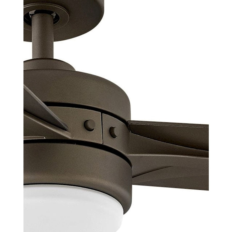 Hinkley Ventus 44in LED Ceiling Fan | Transitional Metallic Matte Bronze Steel and Etched Opal Glass | Living Room & Bedroom | 44 x | Model 902844FMM-LIA