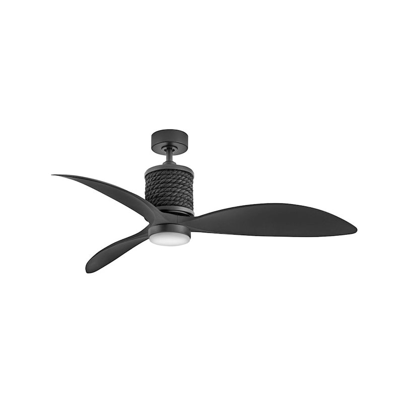 Hinkley Marin 60in LED Ceiling Fan | Coastal Matte Black Steel and Etched Opal Glass | Covered Patio & Indoor-Outdoor Living | 60 x | Model 903160FMB-LDD