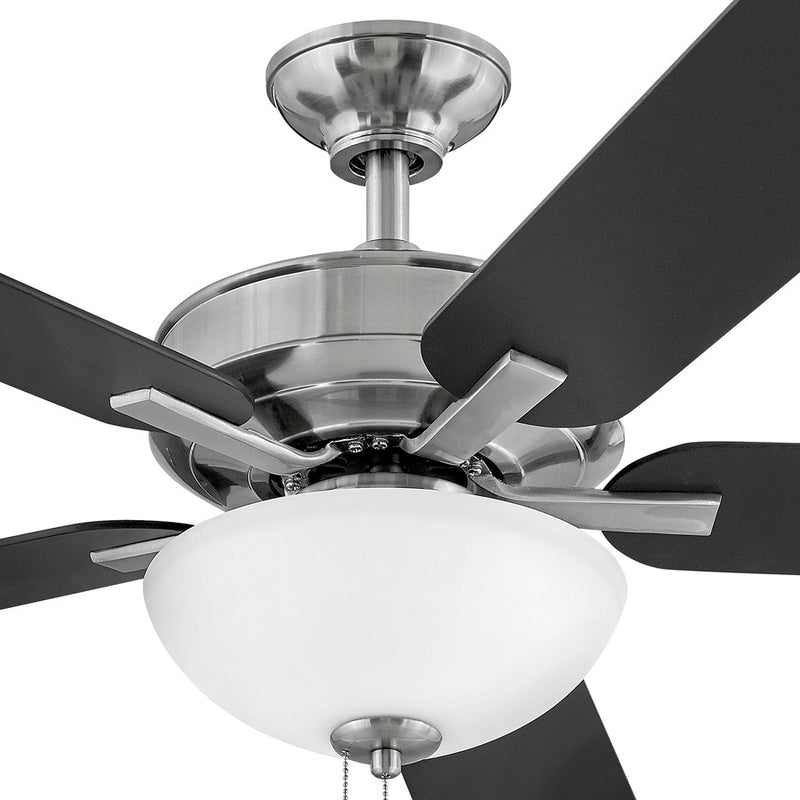 Hinkley Metro Illuminated 52in 2-Light Ceiling Fan | Traditional Brushed Nickel Steel and Etched Opal Glass | Living Room & Bedroom | Model 903352FBN-LIA