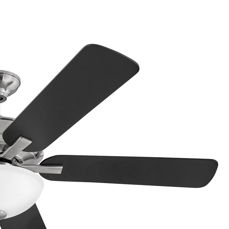 Hinkley Metro Illuminated 52in 2-Light Ceiling Fan | Traditional Brushed Nickel Steel and Etched Opal Glass | Living Room & Bedroom | Model 903352FBN-LIA