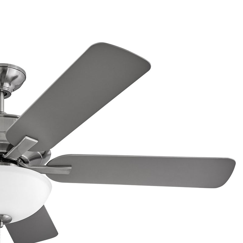 Hinkley Metro Illuminated 52in 2-Light Ceiling Fan | Traditional Brushed Nickel Steel and Etched Opal Glass | Living Room & Bedroom | Model 903352FBN-LIA