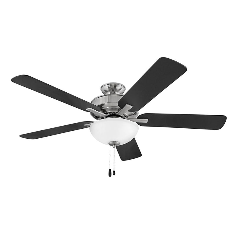 Hinkley Metro Illuminated 52in 2-Light Ceiling Fan | Traditional Brushed Nickel Steel and Etched Opal Glass | Living Room & Bedroom | Model 903352FBN-LIA