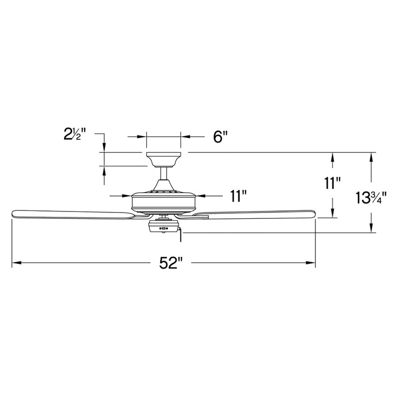 Hinkley Metro 52in 5-Blade Ceiling Fan | Traditional Brushed Nickel Steel and Silver/Wood Blades | Living Room & Bedroom | 52 x 52 x | Model 903352FBN-NIA