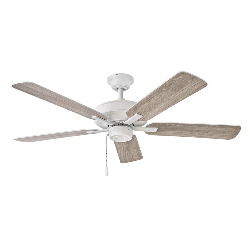 Hinkley Metro Wet 52in 5-Blade Ceiling Fan | Traditional Chalk White Steel and Composite Blades | Covered Patio & Indoor-Outdoor | Model 903352FCW-NWA
