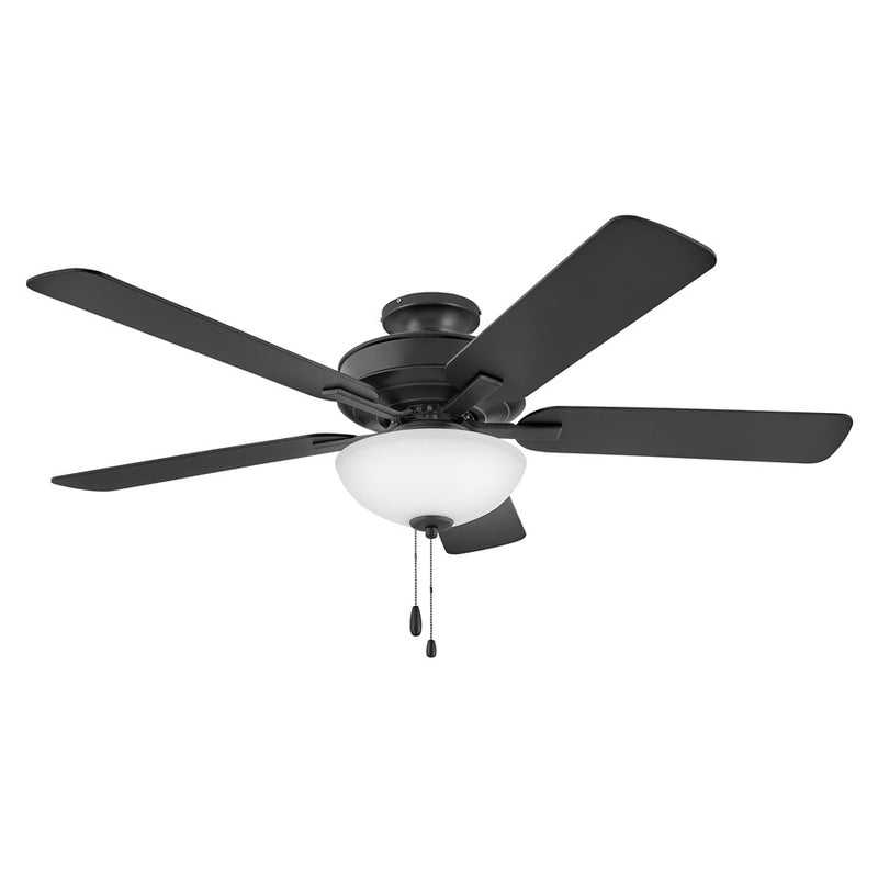 Hinkley Metro Illuminated 52in 2-Light Ceiling Fan | Traditional Brushed Nickel Steel and Etched Opal Glass | Living Room & Bedroom | Model 903352FBN-LIA