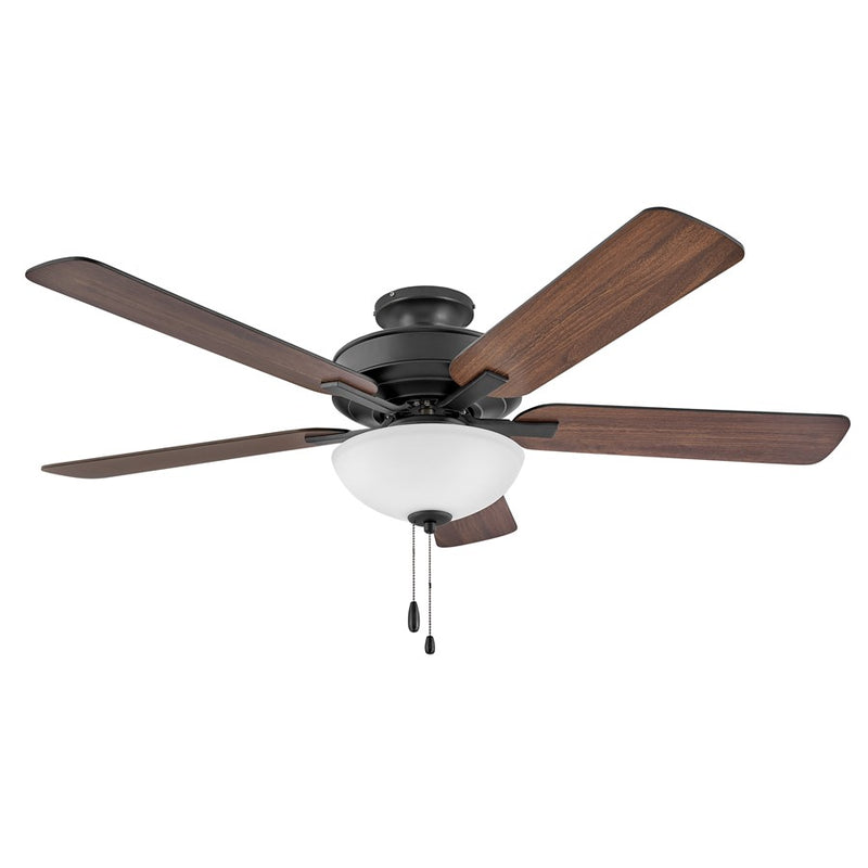 Hinkley Metro Illuminated 52in 2-Light Ceiling Fan | Traditional Brushed Nickel Steel and Etched Opal Glass | Living Room & Bedroom | Model 903352FBN-LIA