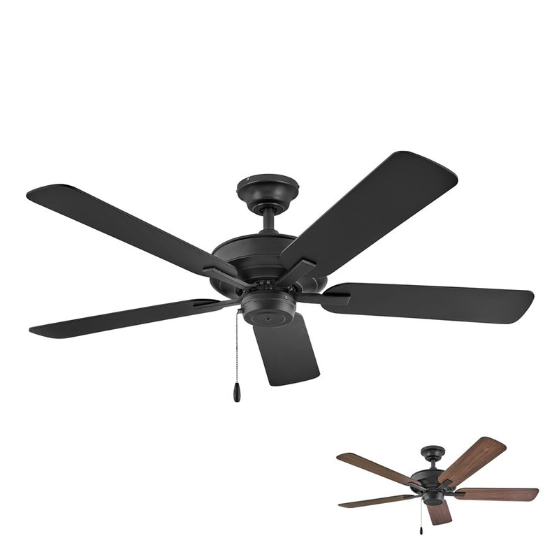 Hinkley Metro 52in 5-Blade Ceiling Fan | Traditional Brushed Nickel Steel and Silver/Wood Blades | Living Room & Bedroom | 52 x 52 x | Model 903352FBN-NIA
