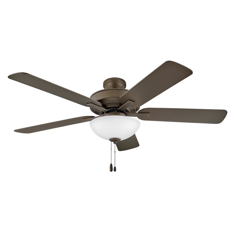 Hinkley Metro Illuminated 52in 2-Light Ceiling Fan | Traditional Brushed Nickel Steel and Etched Opal Glass | Living Room & Bedroom | Model 903352FBN-LIA