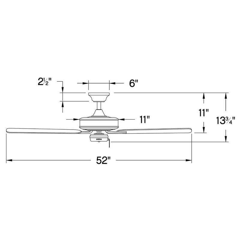 Hinkley Metro Wet 52in 5-Blade Ceiling Fan | Traditional Chalk White Steel and Composite Blades | Covered Patio & Indoor-Outdoor | Model 903352FCW-NWA