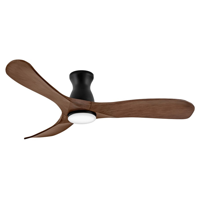 Hinkley Fan Swell Flush Illuminated 56" LED Smart Fan, Bk/Walnut