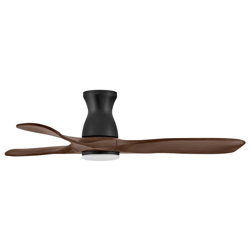 Hinkley Fan Swell Flush Illuminated 56" LED Smart Fan, Bk/Walnut