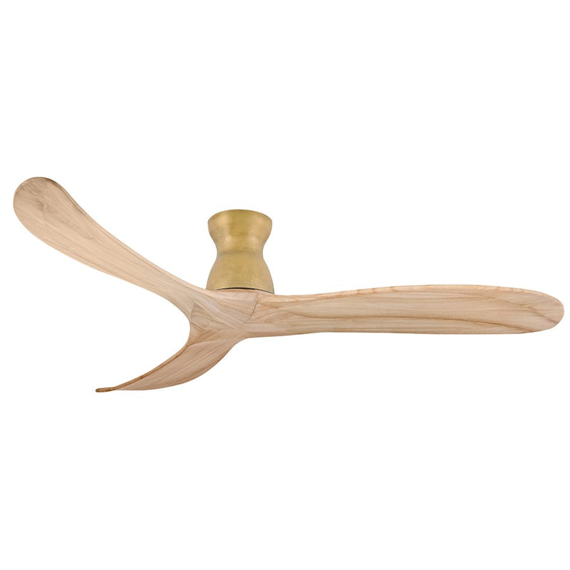 Hinkley Fan Swell Flush 60" Smart Fan, Heritage Brass/Natural